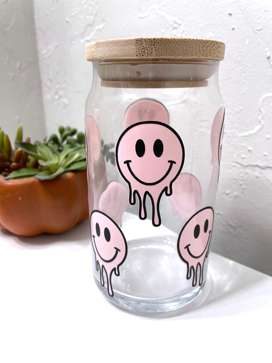 Drippy Happy Face Wrapped 16oz Libbey Cup