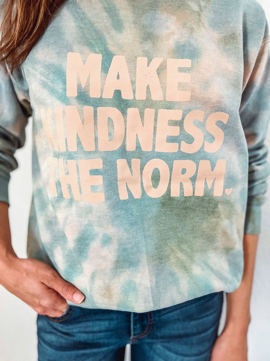 Make Kindness the Norm Tie Dye Crewneck